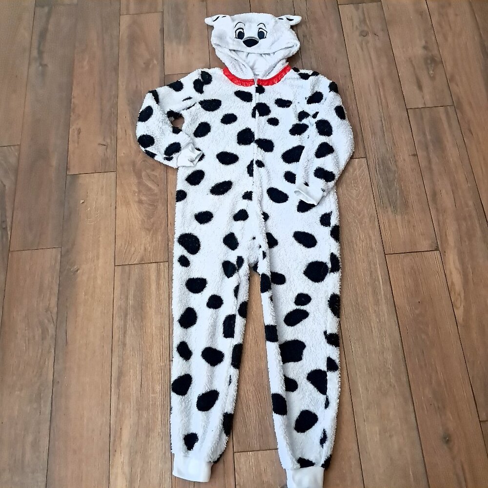 Disney Store 101 Dalmatians Dog Costume kids‎ 9/10 Pajamas unionsuit pj onepiece